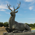 Life Size garden cast brass sculpture bronze life size deer statues